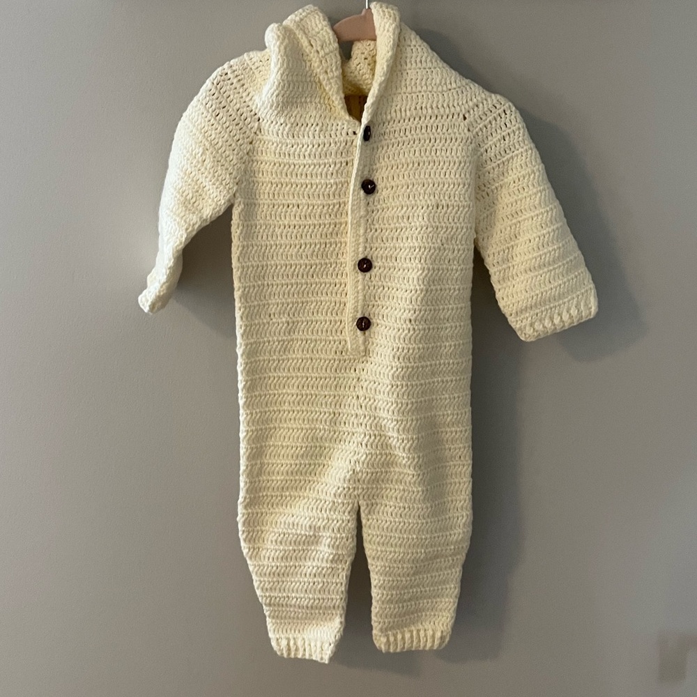 Crochet handmade baby onesie overall